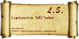 Luptovics Sándor névjegykártya