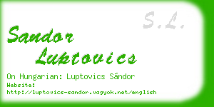 sandor luptovics business card